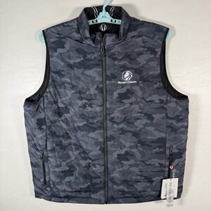 Sunice Reversible Vest Mens XXL Charcoal Camo Black Puffer Golf Outerwear New
